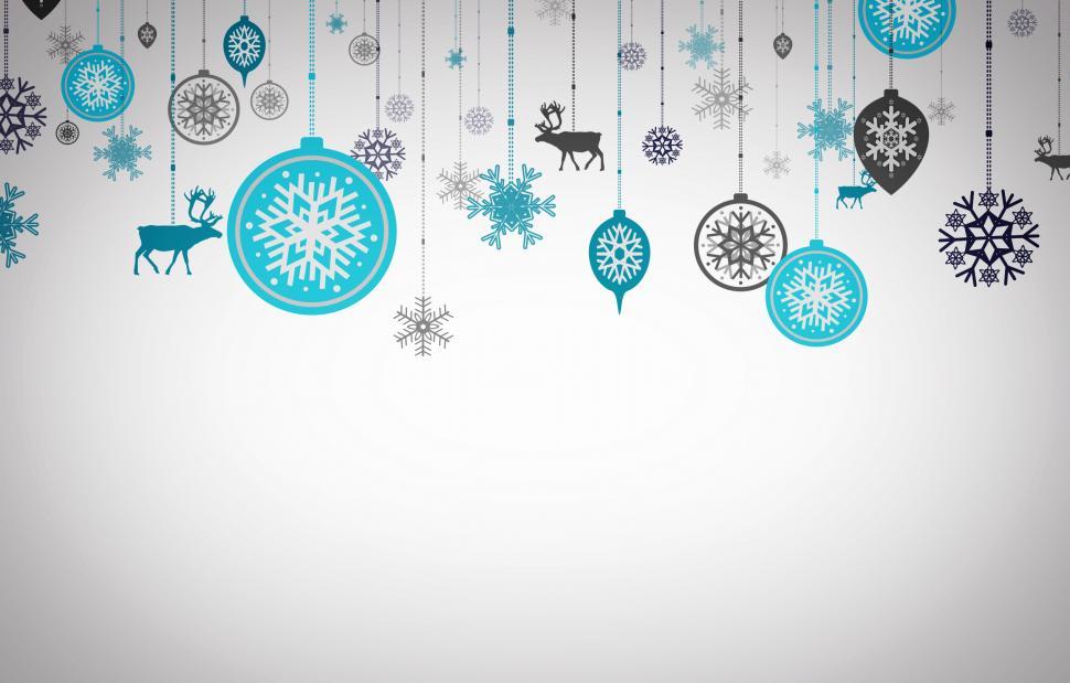 Free Image of Postcard with Xmas ornaments - Happy Christmas concept 