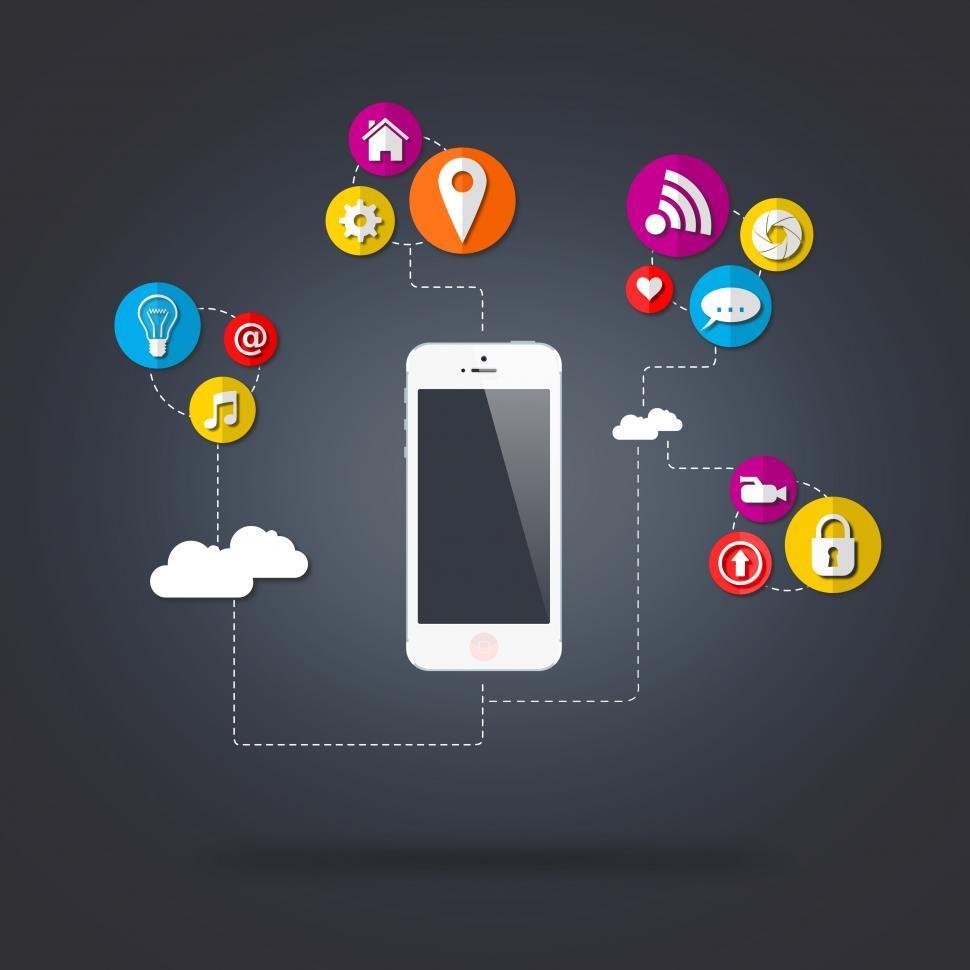Free Image of The shift to the cloud - Mobile device connecting with the digit 