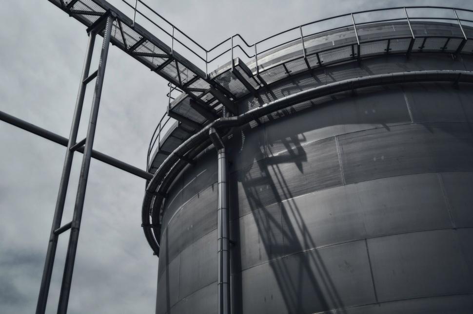 Free Image of Massive Tank in Black and White 