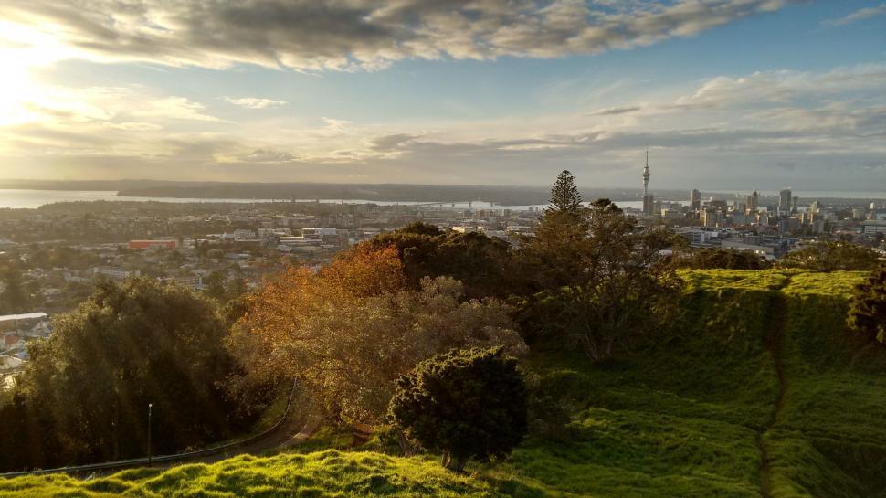 Free Image of City View From Hill 