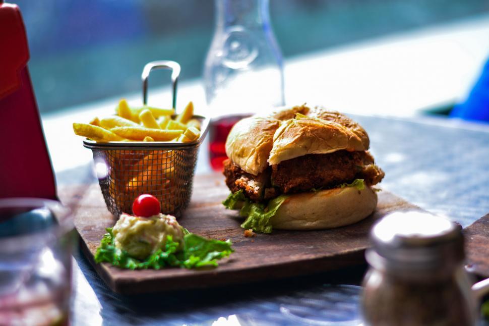 Free Image of Plate With Sandwich and Fries 