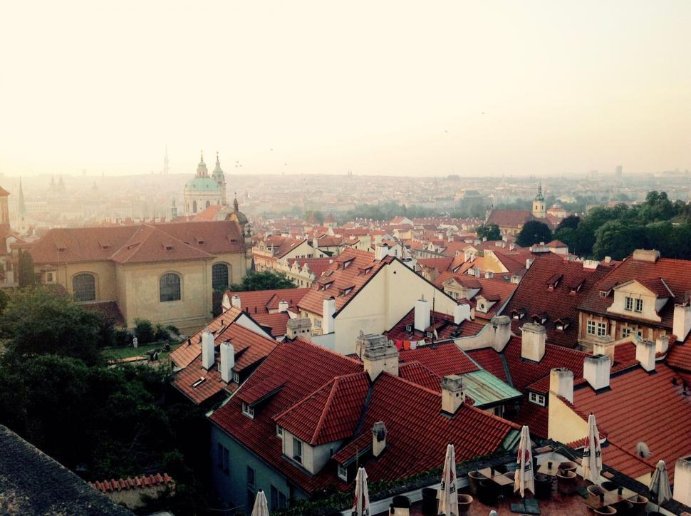 Free Image of Panoramic View of Cityscape From Rooftop 