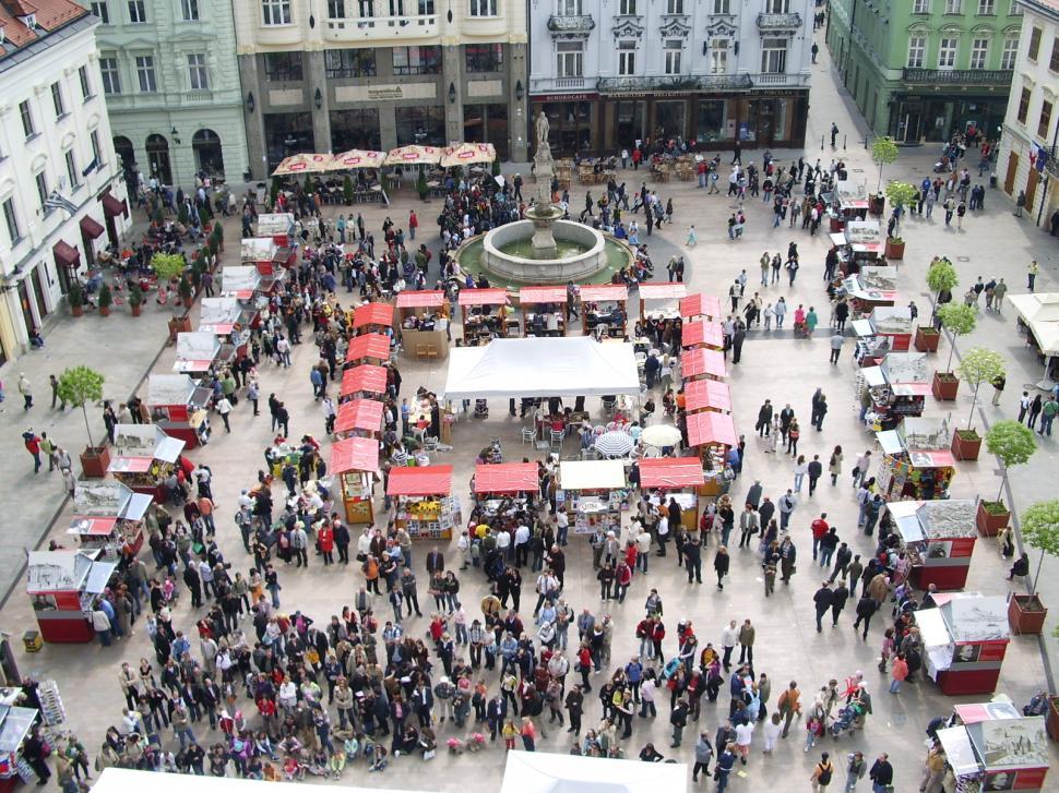 Free Image of Crowd on the square 