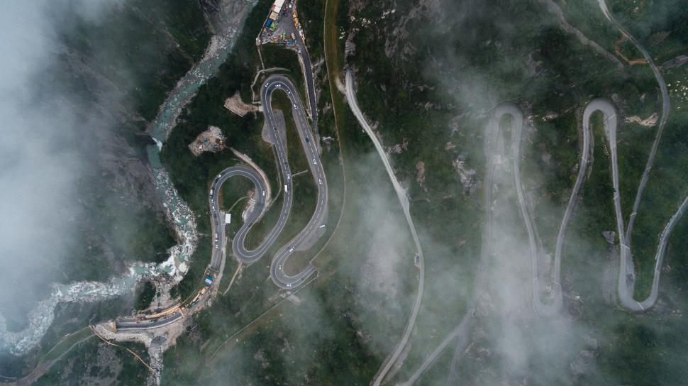 Free Image of Aerial View of Snow Covered Mountain 