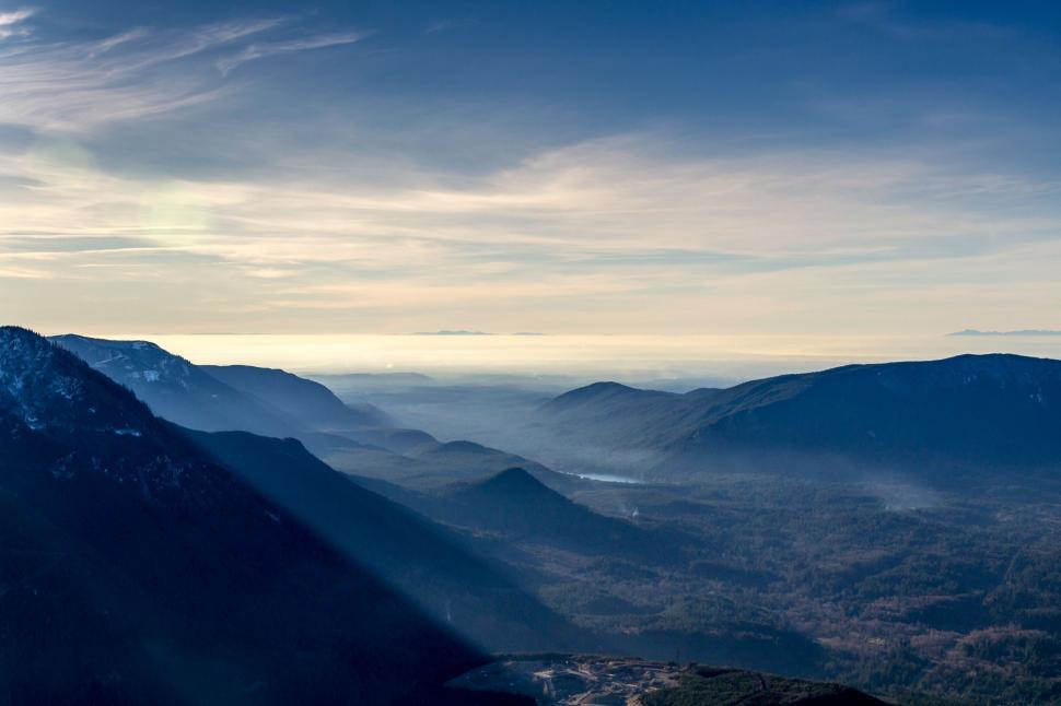Free Image of Majestic Mountain Range View From High Point 