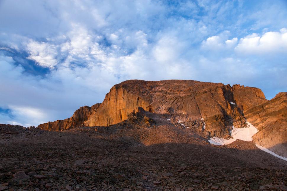 Free Image of Snow Covered Peak of a Rocky Mountain 