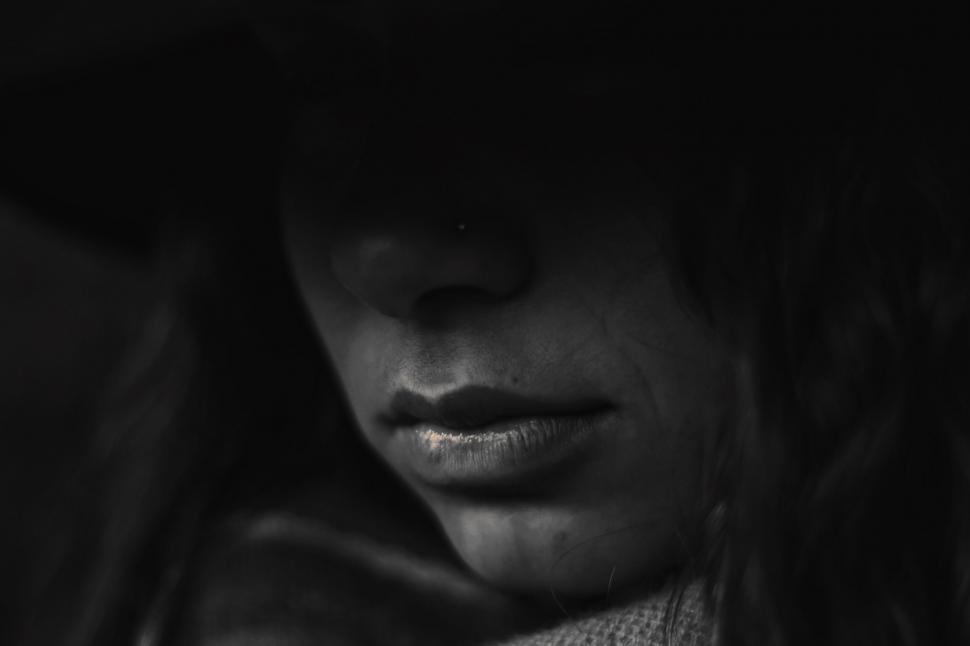 Free Image of Person Wearing Hat in Black and White 