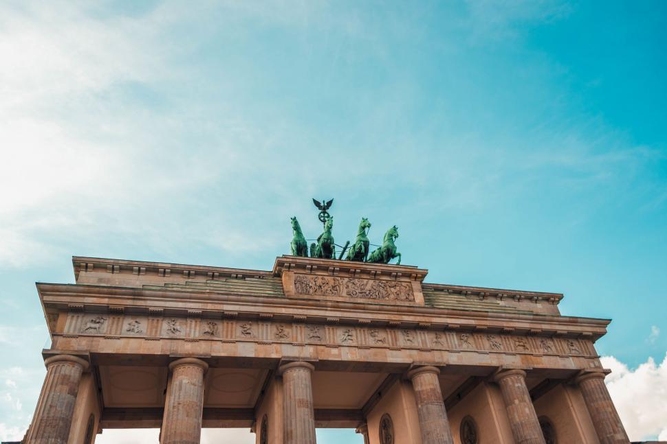 Free Image of Statue on Large Stone Structure 