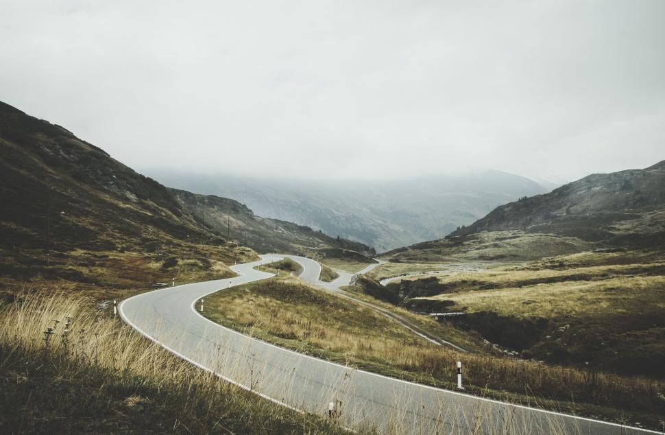 Free Image of A Winding Road Through Mountain Range 