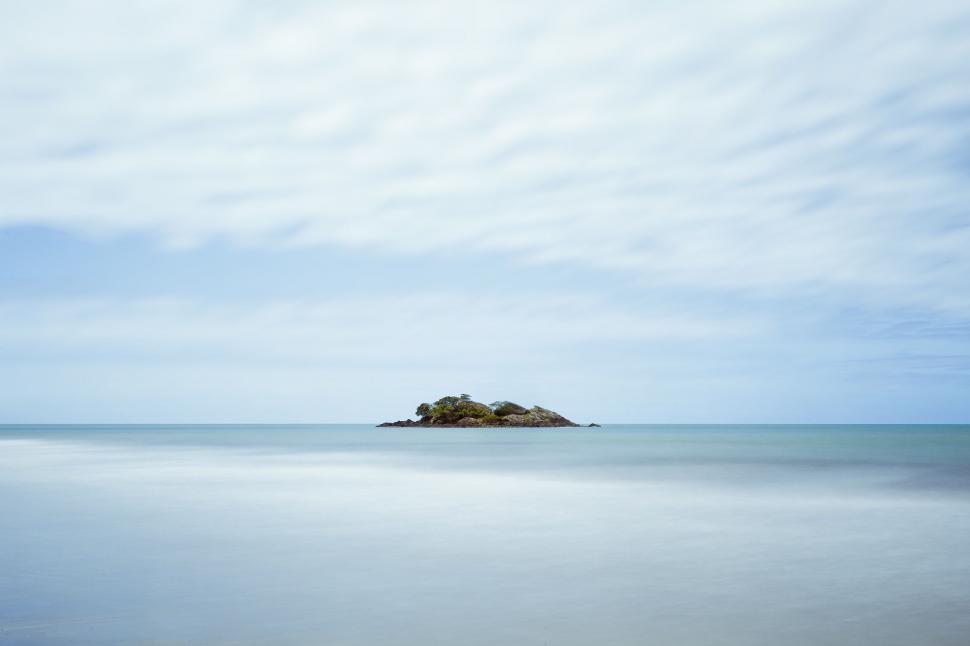 Free Image of Small Island in the Middle of the Ocean 