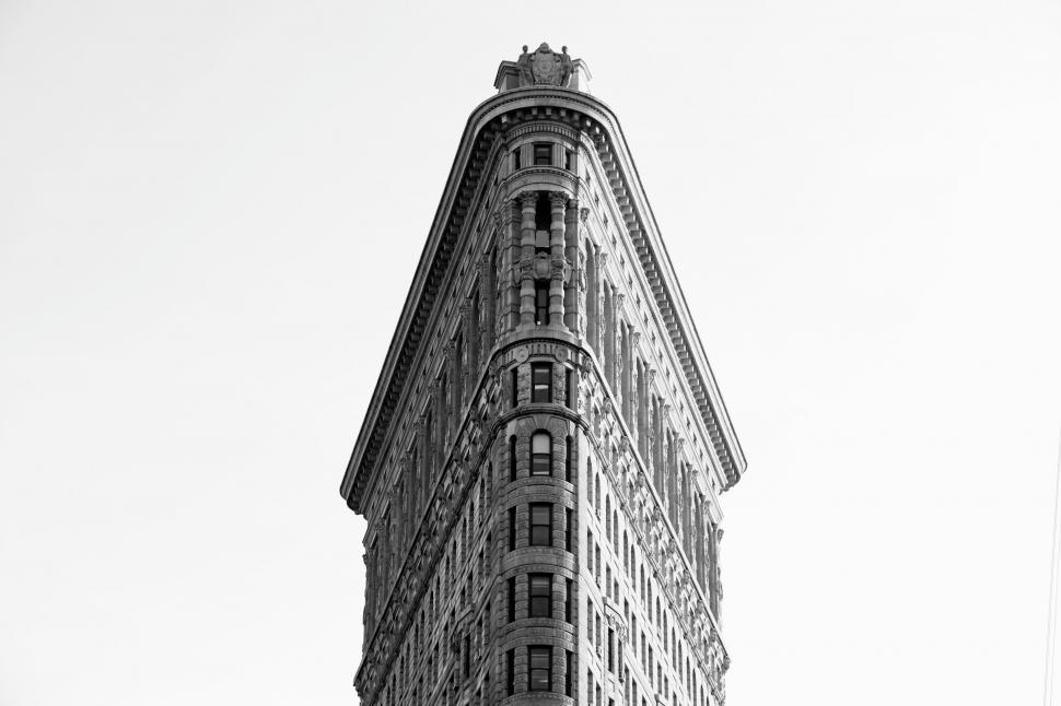 Free Image of Tall Building in Black and White 