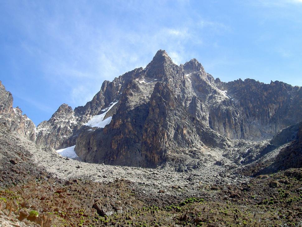 Free Image of Majestic Snow-Capped Mountain Peak 