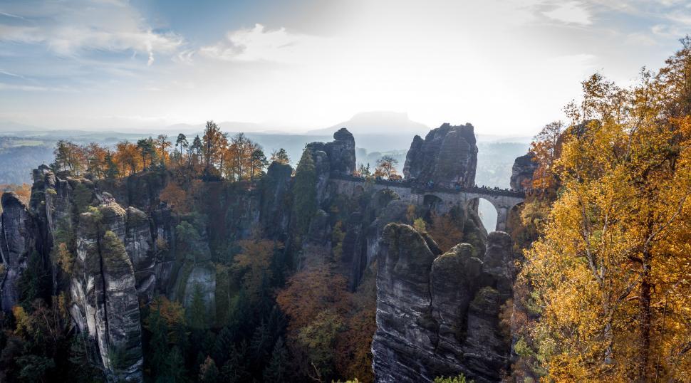 Free Image of Majestic Mountain Landscape With Bridge 