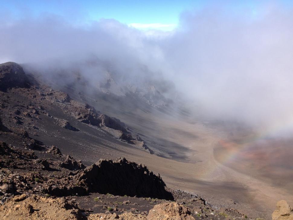 Free Image of Mountain Emitting Smoke 