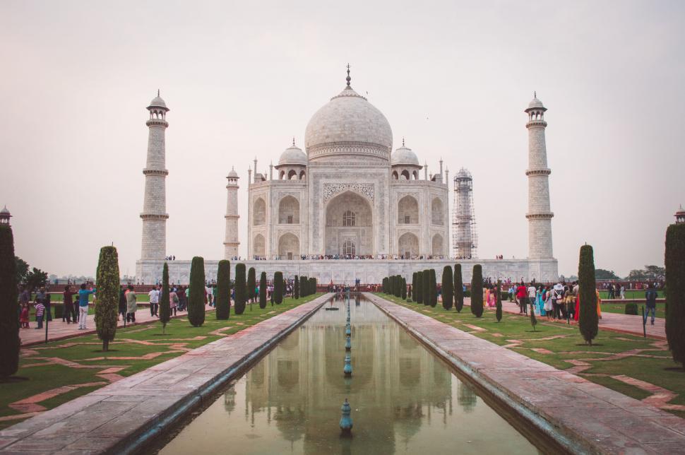 Free Image of Grand White Building With Fountain 