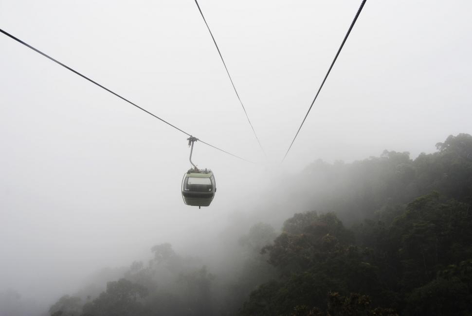 Free Image of Ski Lift in Black and White 