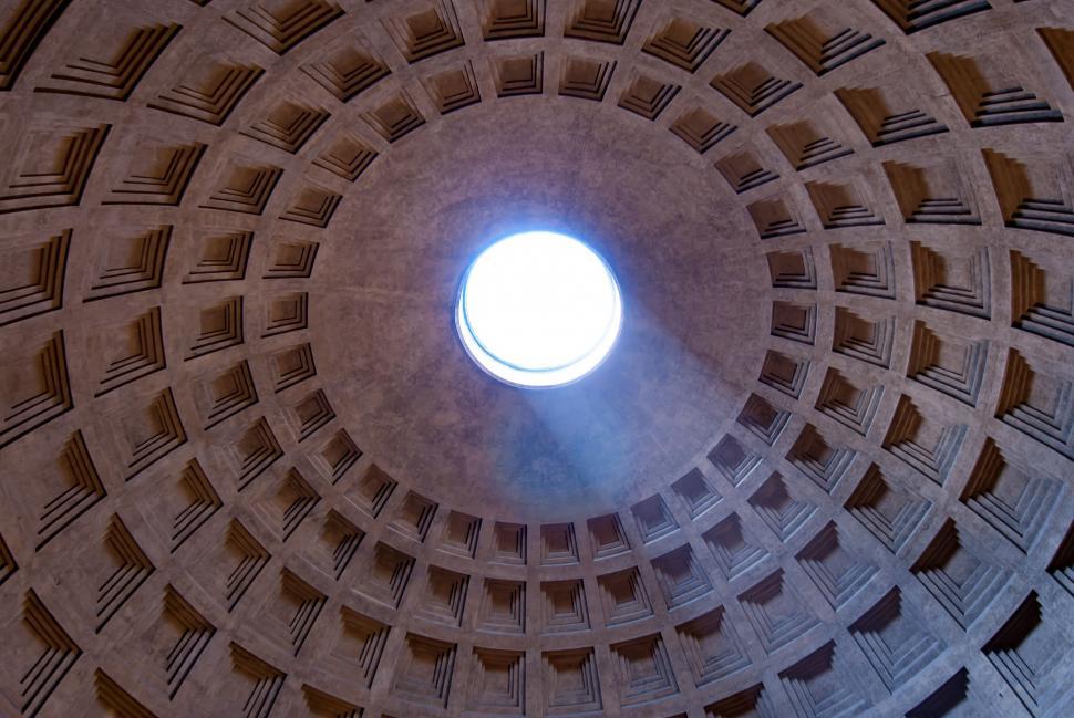 Free Image of Round Window in the Ceiling of a Building 