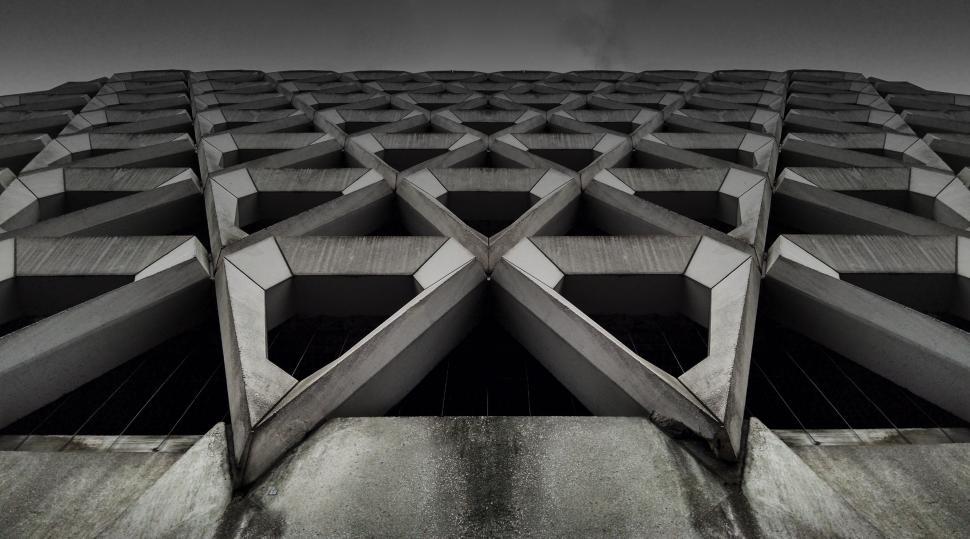 Free Image of Historic Black and White Building 