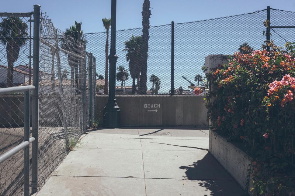 Free Image of Flowery Fenced Area Overview 
