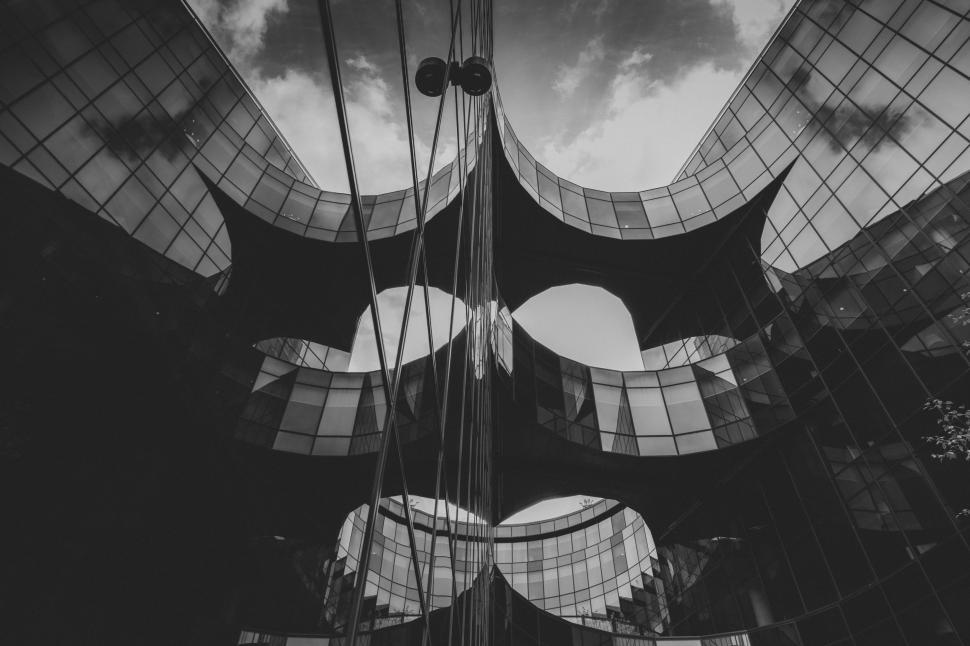 Free Image of A Black and White Photo of a Historical Building 