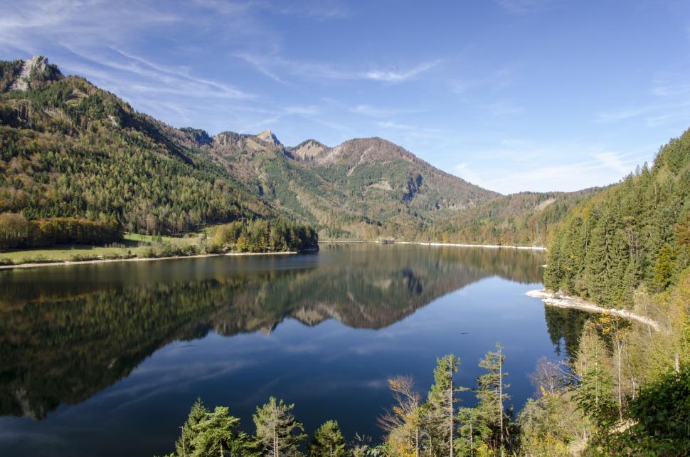 Free Image of Majestic Water Body Encircled by Mountains 