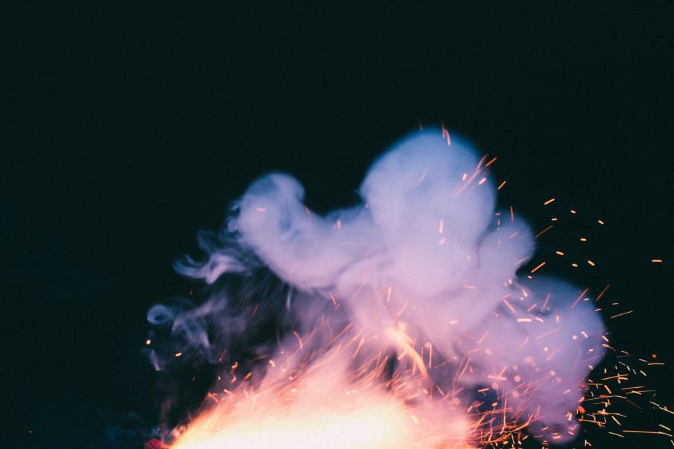 Free Image of Intense Fire Eruption With Massive Smoke 