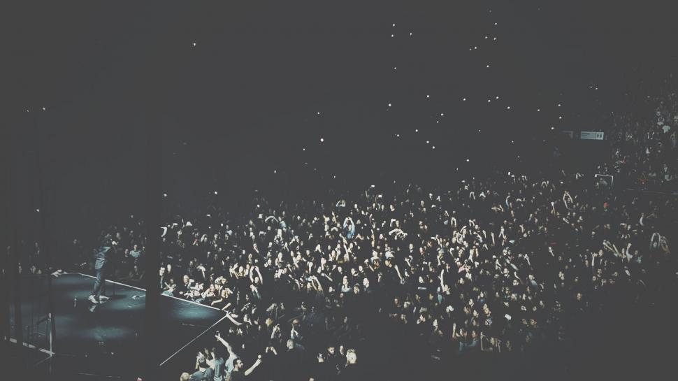 Free Image of Crowd of People Gathering in Black and White 