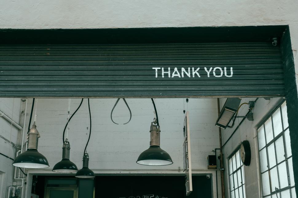 Free Image of Black and White Thank You Sign 