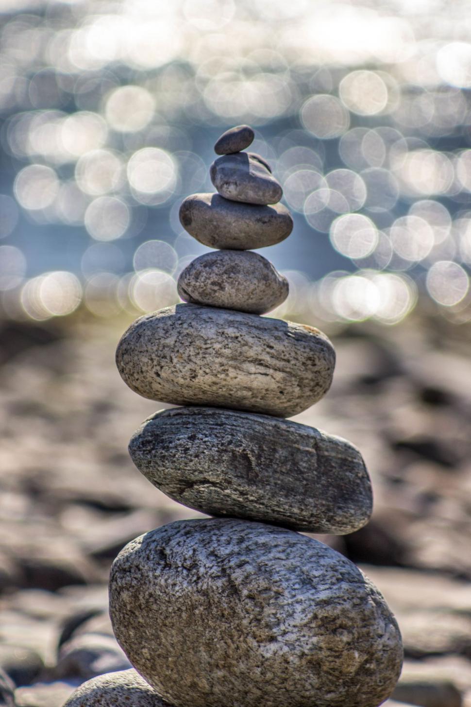 Free Image of Stack of Rocks on Beach 