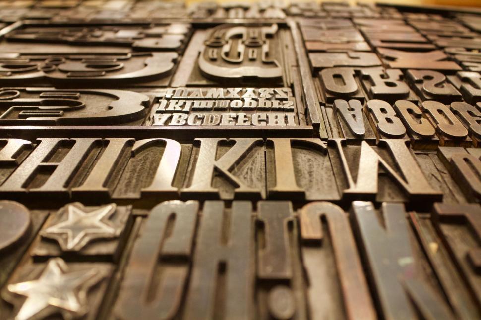 Free Image of Close Up of Different Typefaces 