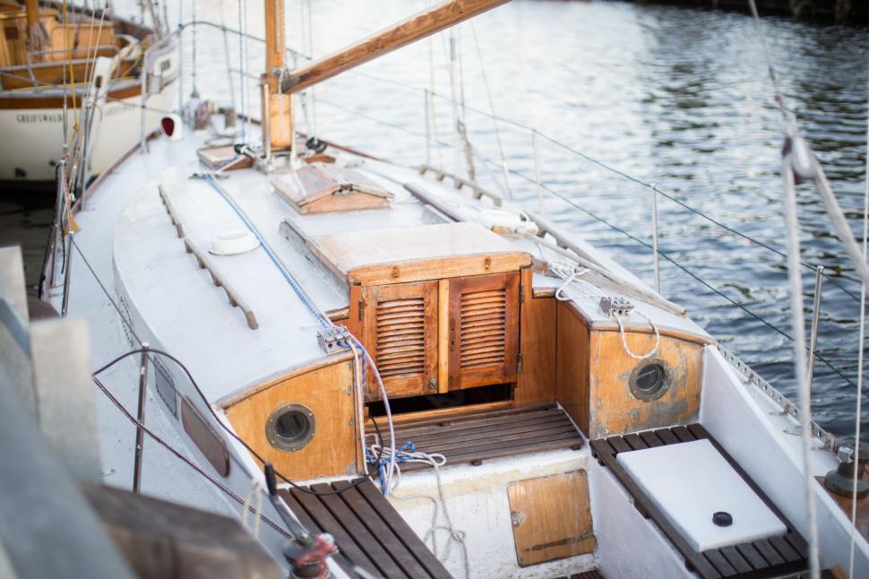 Free Image of Close Up of a Sail Boat on a Body of Water 