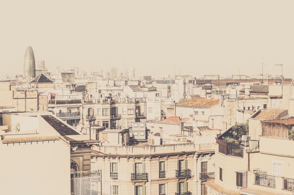 Free Image of Sepia Toned Cityscape 