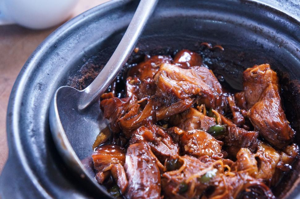 Free Image of Close Up of Bowl of Food With Spoon 