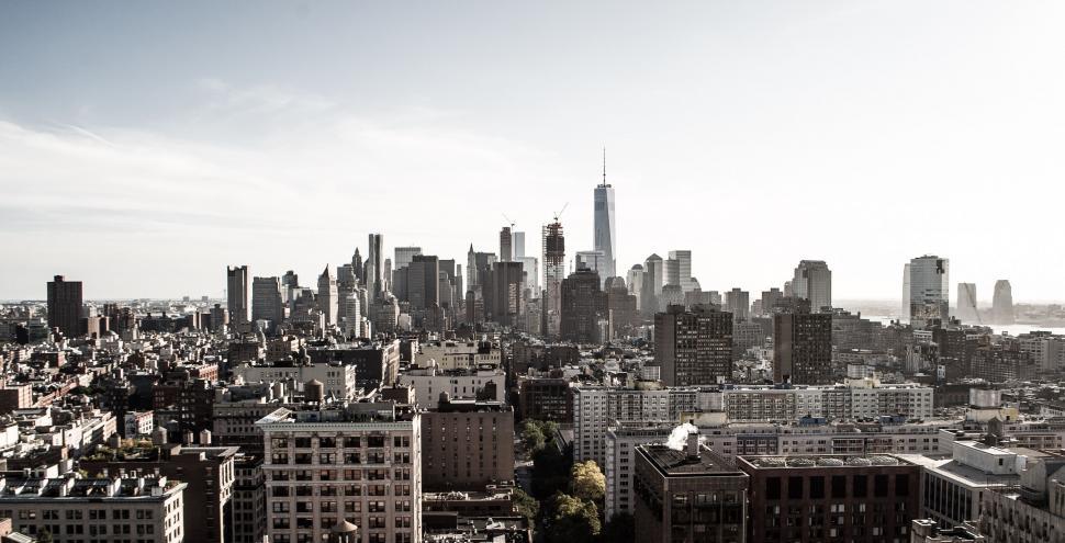 Free Image of City Skyline in Black and White 
