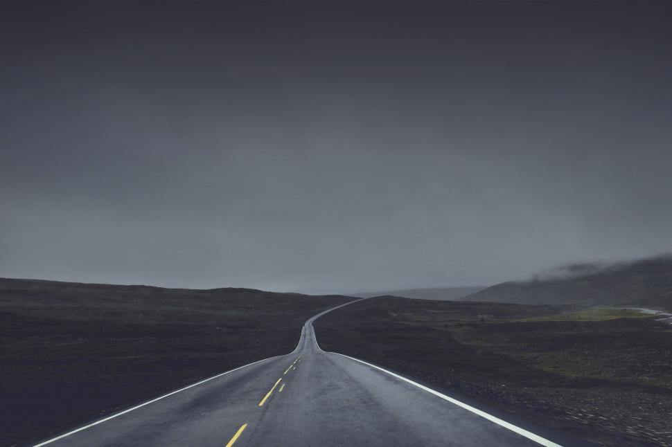 Free Image of Empty Road in Black and White 