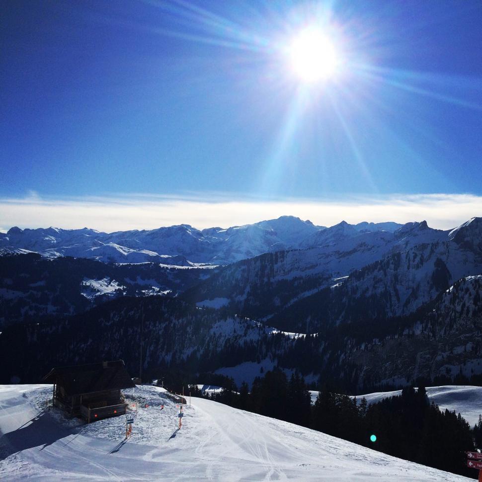 Free Image of Person Skiing on Snow Covered Slope 