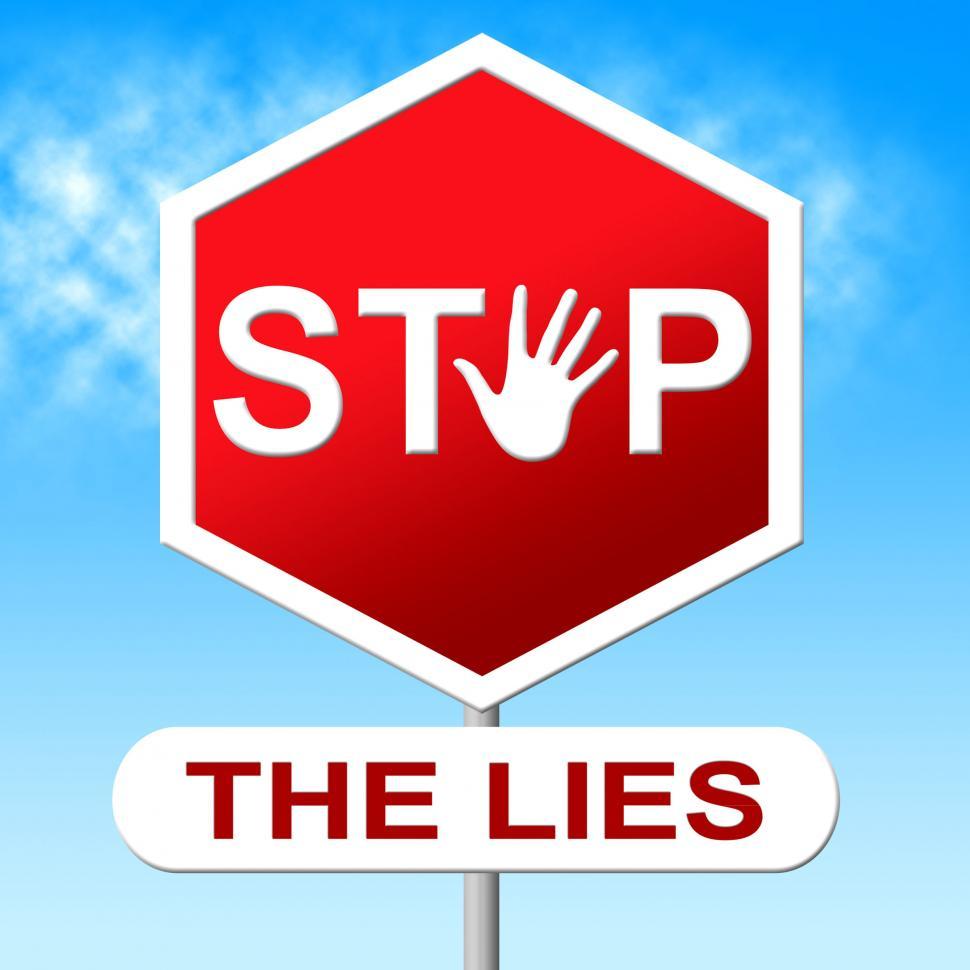 Free Image of Lies Stop Represents No Lying And Deceit 