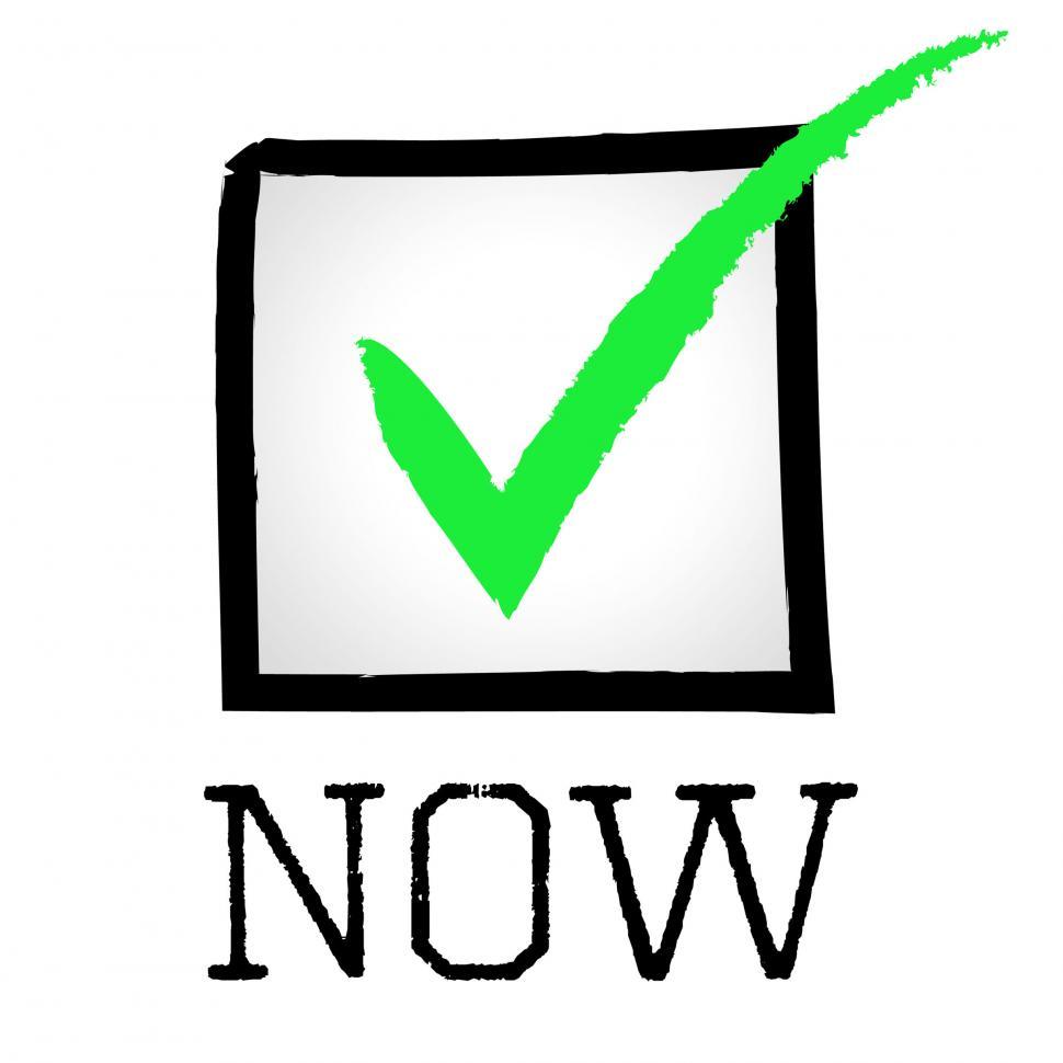 Free Image of Tick Now Indicates At The Moment And Checkmark 
