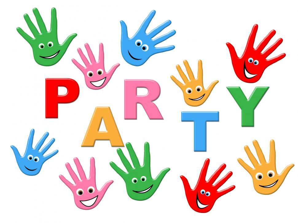Free Image of Handprints Party Represents Childhood Celebrations And Celebrate 