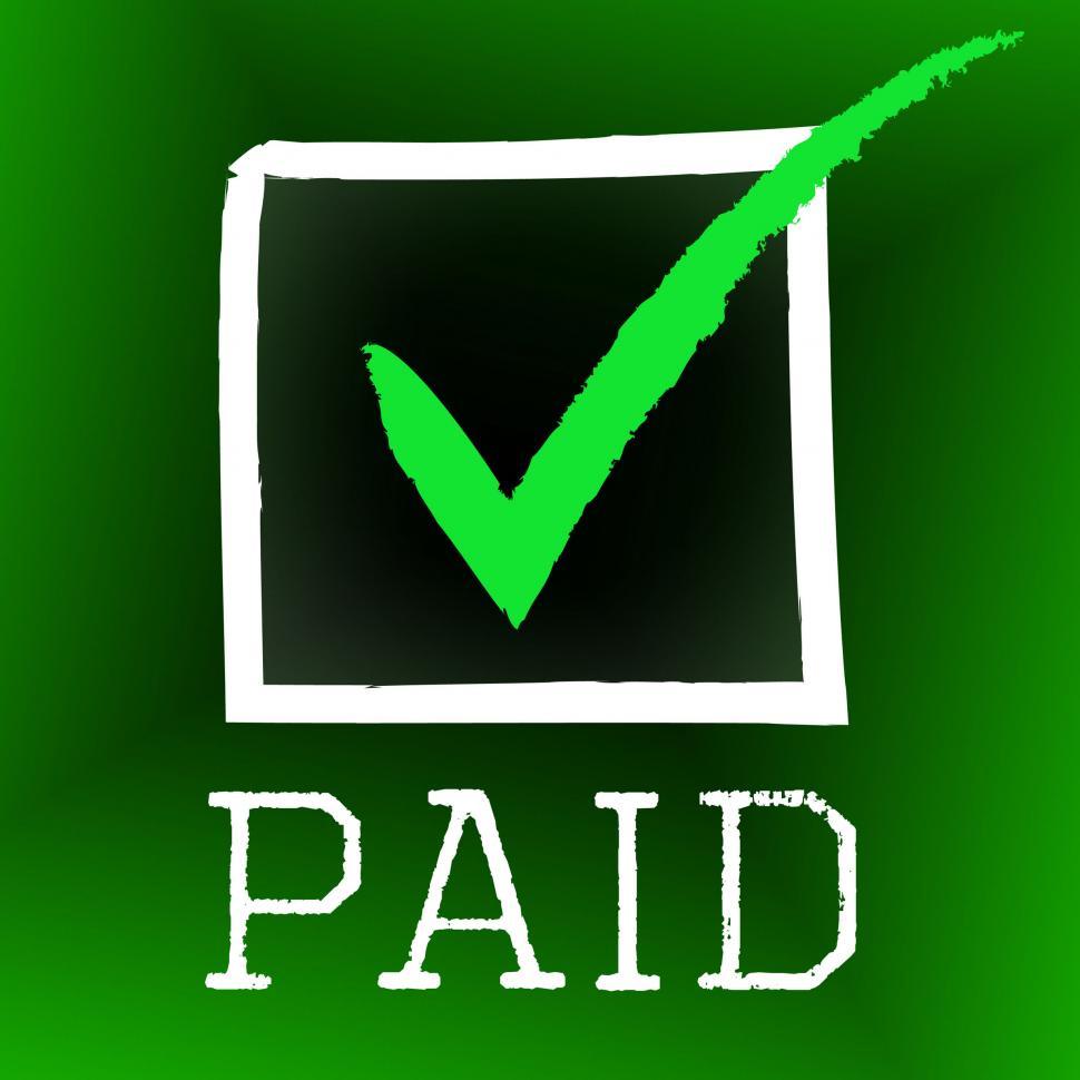 Free Image of Tick Paid Represents Balance Pay And Checkmark 