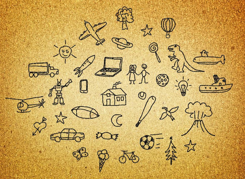 Free Image of Dreams and Hopes - Childrens Drawing 
