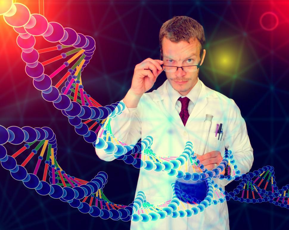 Free Image of Medical Doctor Performing DNA Analysis and Sequencing - Illustra 