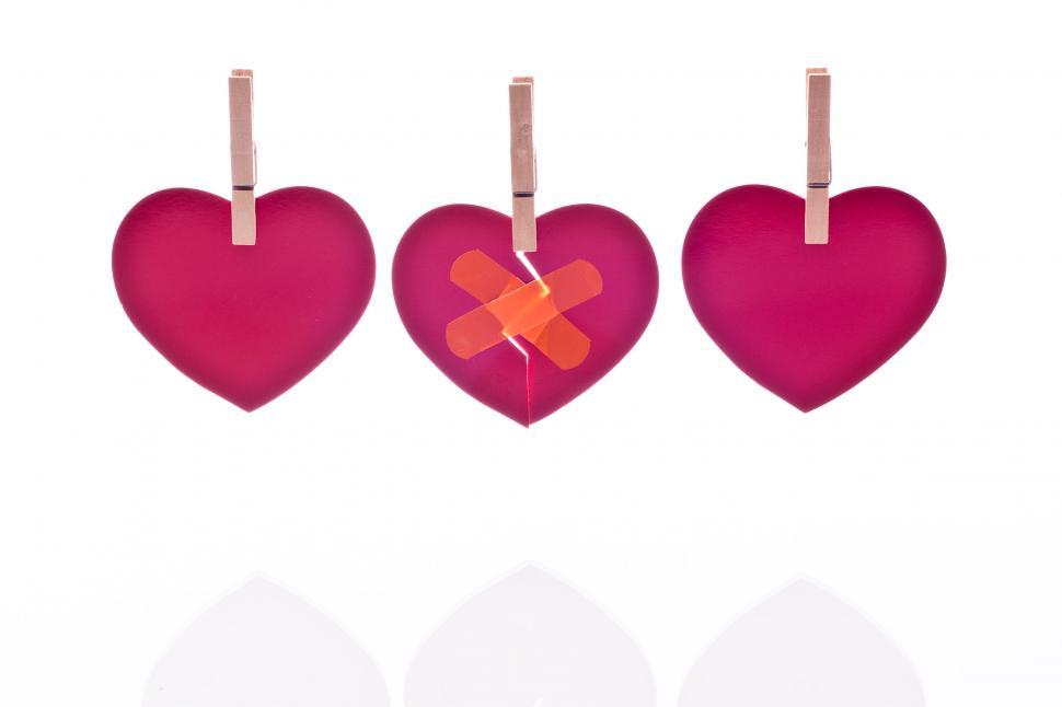 Free Image of Heart with Band Aid and Reflection 