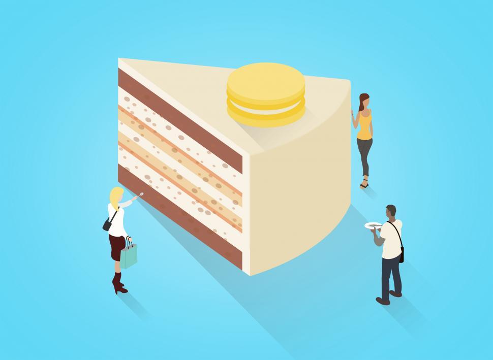Free Image of Piece of Cake - Casual people eating a piece of cake 
