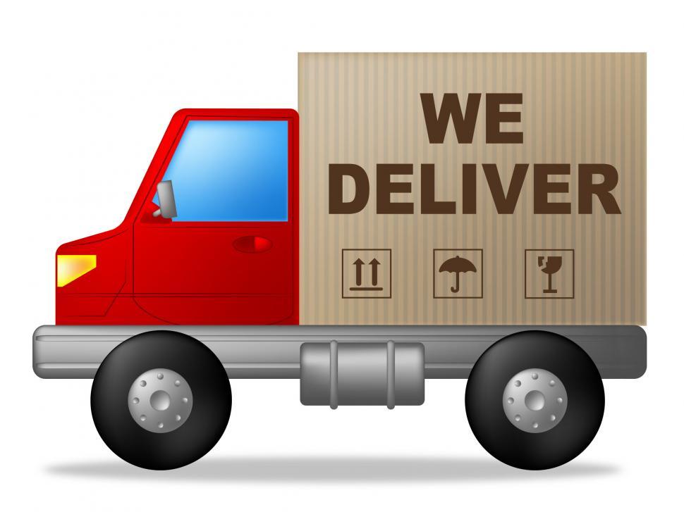 Free Image of We Deliver Shows Postage Moving And Vehicle 