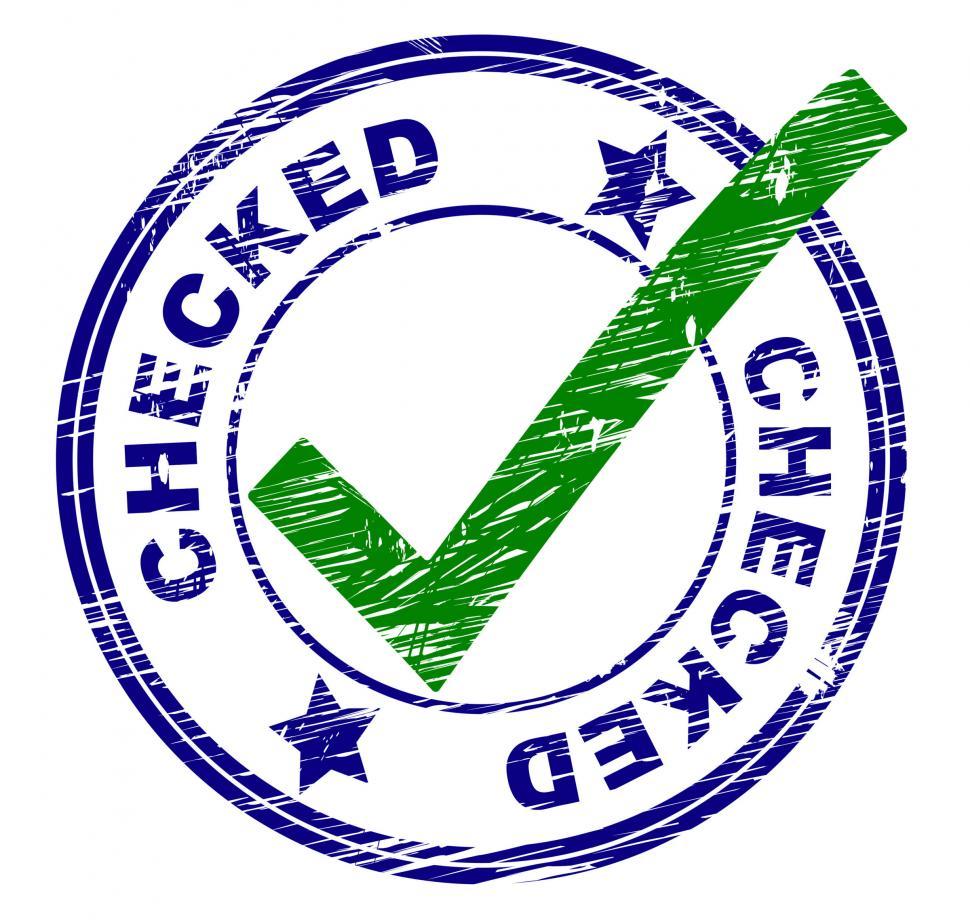 Free Image of Checked Stamp Shows All Right And O.K. 