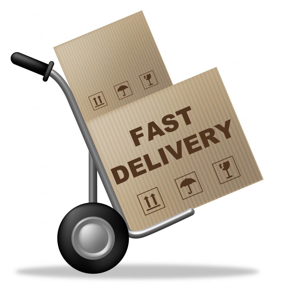 Free Image of Fast Delivery Means Shipping Box And Action 