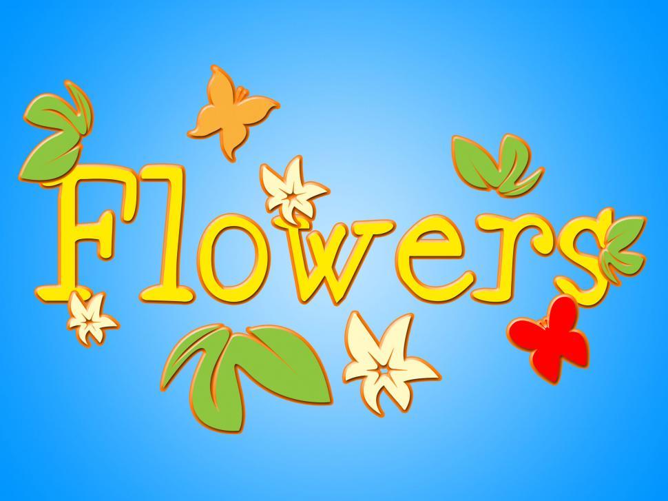 Free Image of Flowers Sign Represents Bouquet Placard And Blooming 