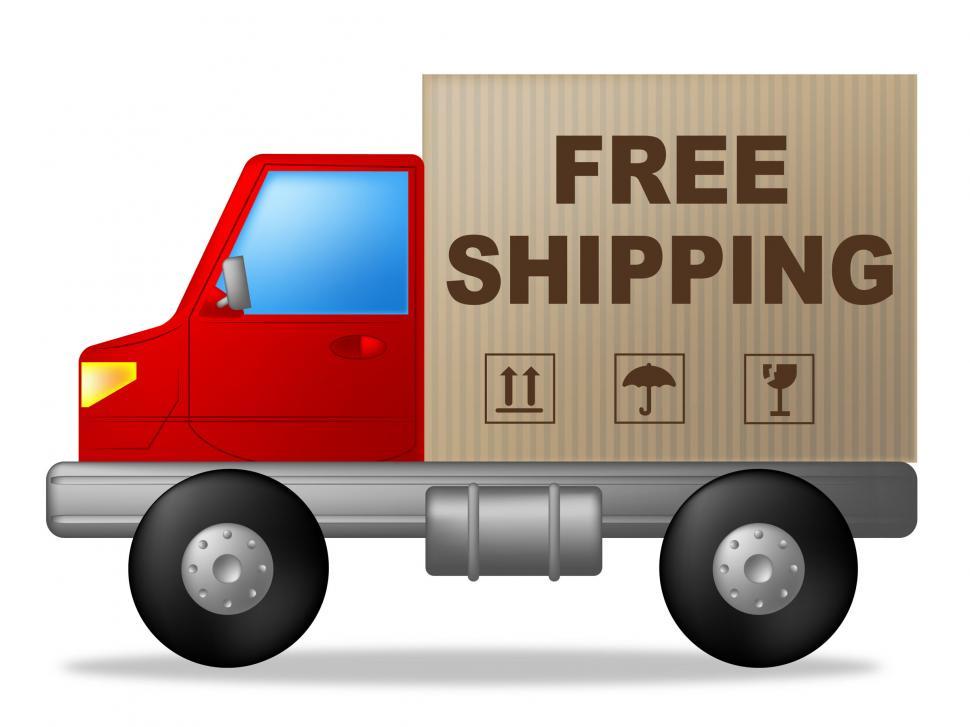 Free Image of Free Shipping Shows Truck Postage And Delivering 
