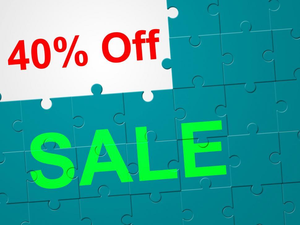 Free Image of Forty Percent Off Means Reduction Discounts And Merchandise 